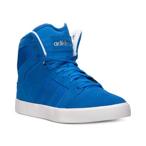 men's blue high top sneakers.